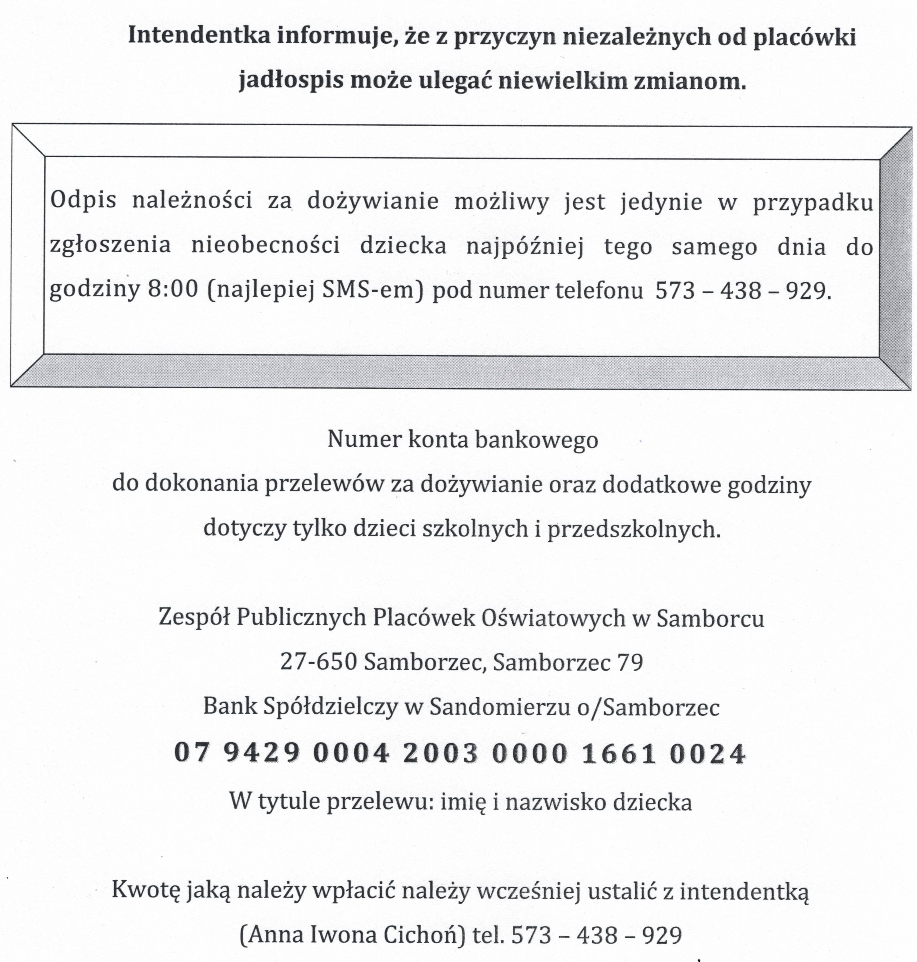 posilki informacje